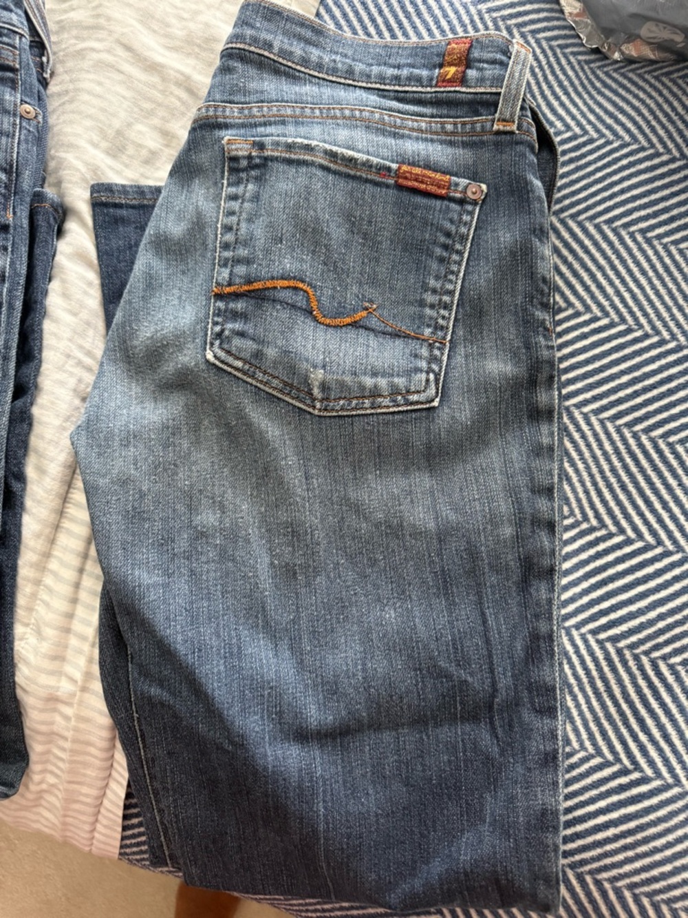 7 For All Mankind Blue Boot Cut Jeans - Picture 5 of 5